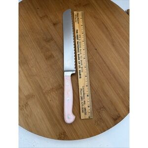 Mundial 5100 Series serrated bread knife Pink Handle Made In Brazil